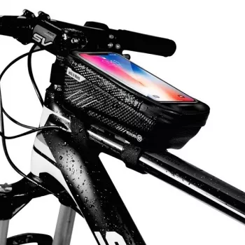 WILDMAN Bike Holder Case M E2 1L nero - borsa da manubrio per smartphone, resistente agli schizzi, compatibile touchscreen, 1L di spazio