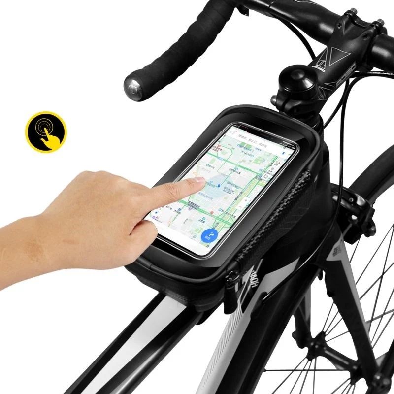 WILDMAN Bike Holder Case M E2 1L nero - borsa da manubrio per smartphone, resistente agli schizzi, compatibile touchscreen, 1L di spazio