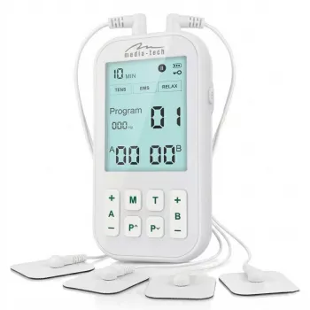 MEDIA-TECH TENS/EMS massaggiatore MT6543 | stimolatore muscolare e antidolore a doppio canale