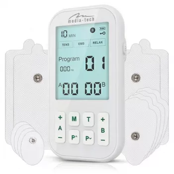 MEDIA-TECH TENS/EMS massaggiatore MT6543 | stimolatore muscolare e antidolore a doppio canale