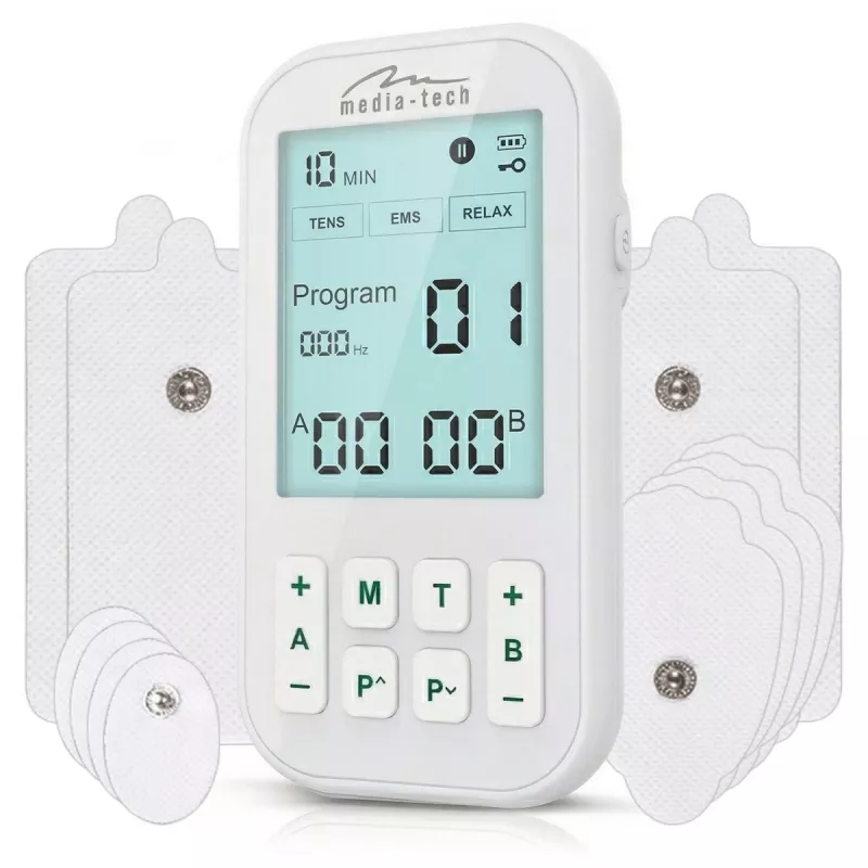 MEDIA-TECH TENS/EMS massaggiatore MT6543 | stimolatore muscolare e antidolore a doppio canale
