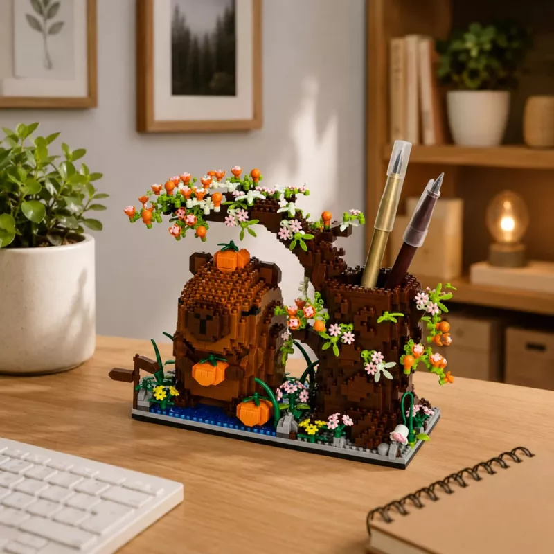 LEAN TOYS Capybara mattoncini albero portapenne 1800 pezzi