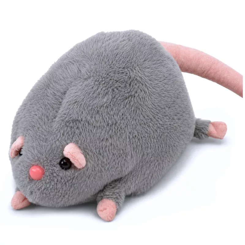 LEAN TOYS Peluche ratto con coda lunga, grigio, 40 cm