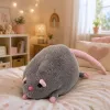 LEAN TOYS Peluche ratto con coda lunga, grigio, 40 cm