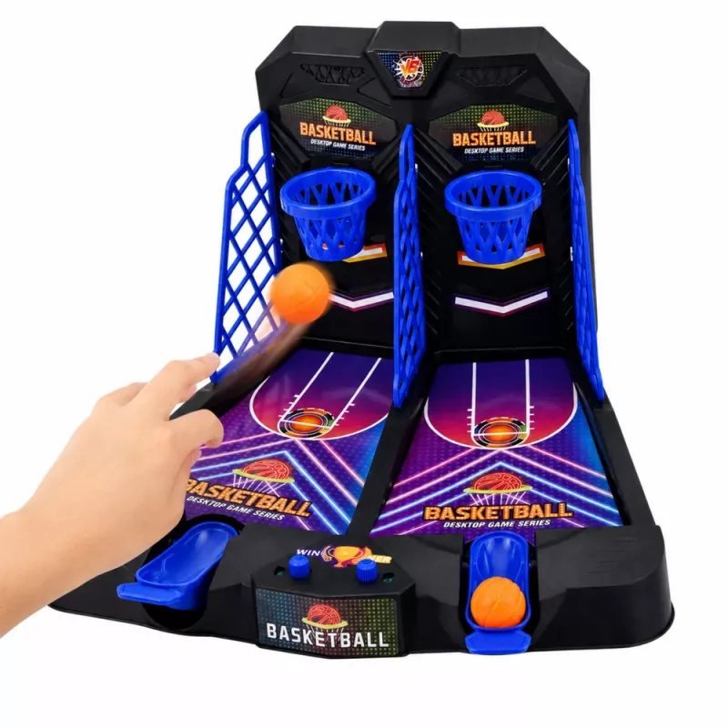 LEAN TOYS Mini basket da tavolo gioco di abilità doppio per 2 giocatori con segnapunti