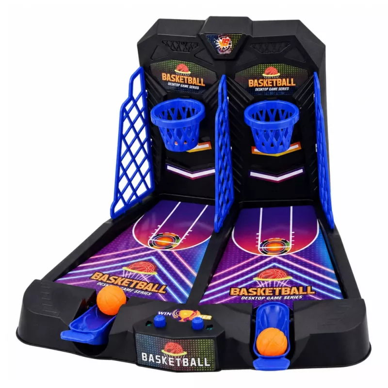 LEAN TOYS Mini basket da tavolo gioco di abilità doppio per 2 giocatori con segnapunti