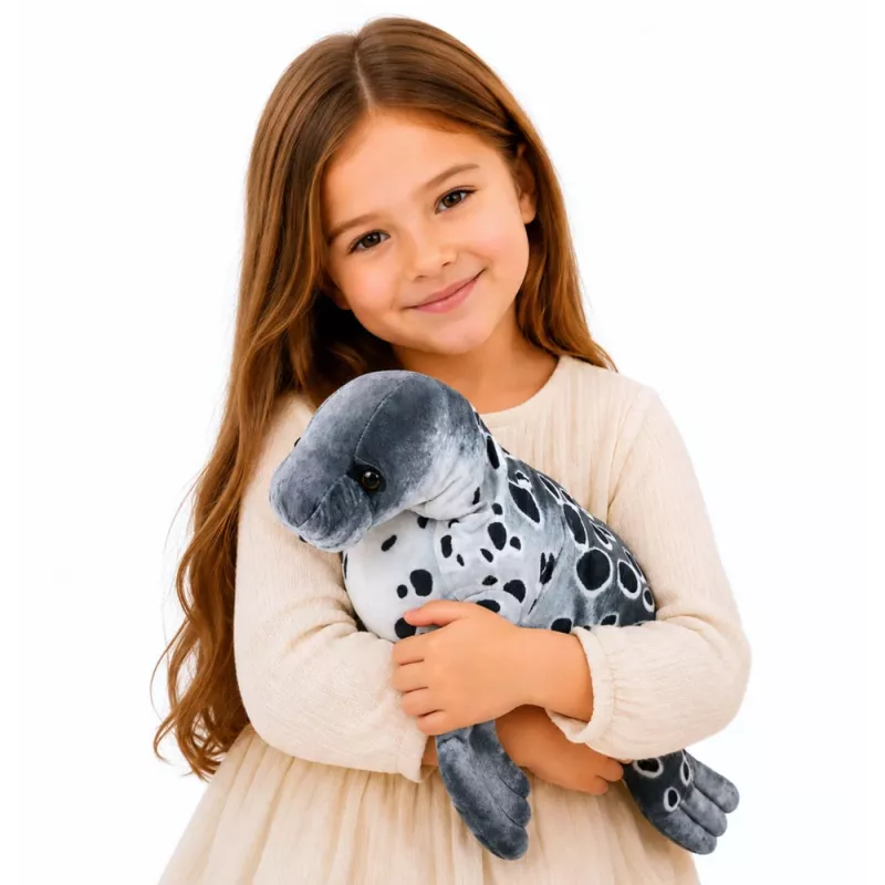 LEAN TOYS foca realistica di peluche, grigio, 50 cm