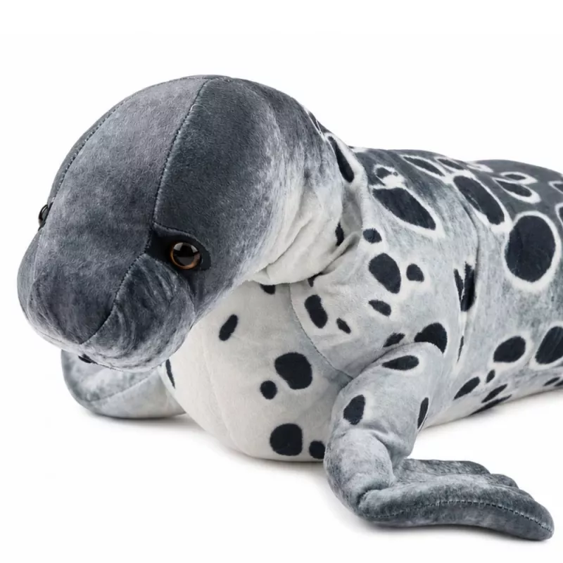 LEAN TOYS foca realistica di peluche, grigio, 50 cm