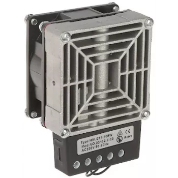 DELTA OPTICAL HVL-031-100W Riscaldatore a ventola 100W per guida DIN con elemento PTC, 230V AC, IP20, a prova di contatto
