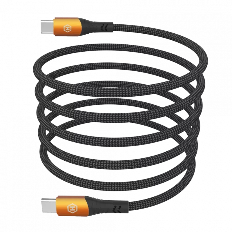 HAMMER Cavo USB-C a USB-C 1,2 m 60 W PD ricarica rapida e sincronizzazione dati nero