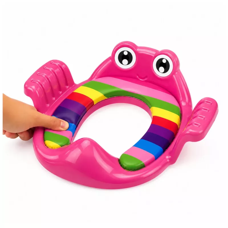 LEAN TOYS copriwater morbido per bambini con maniglie, rosa, per bambini da 18 mesi a 4 anni