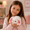 LEAN TOYS coniglio peluche con orecchie lunghe, bianco, 16 cm