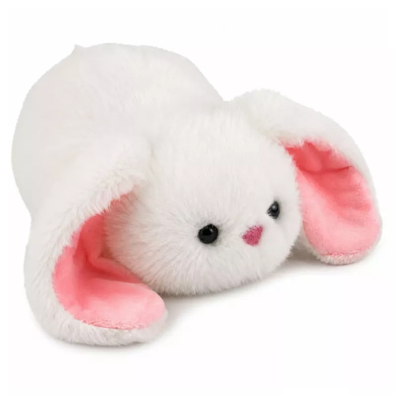 LEAN TOYS coniglio peluche con orecchie lunghe, bianco, 16 cm