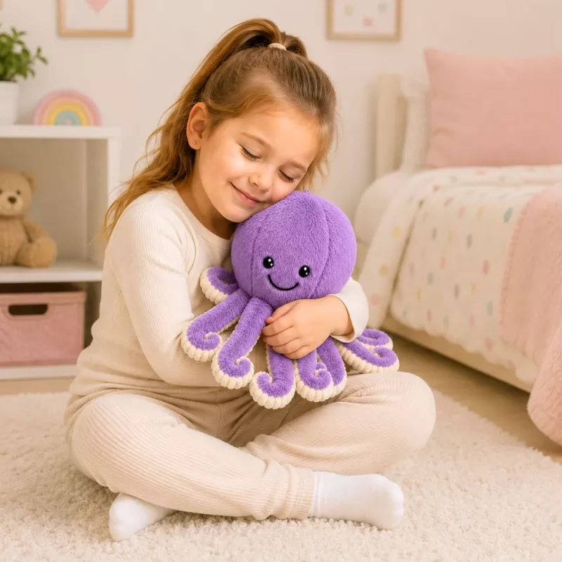 LEAN TOYS polpo peluche con tentacoli elastici viola 30 cm