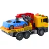 LEAN TOYS Carro attrezzi con gru e auto da corsa – set giocattolo con luci e suoni