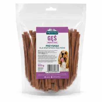 PETITTO Strisce morbide di oca snack per cani 500g