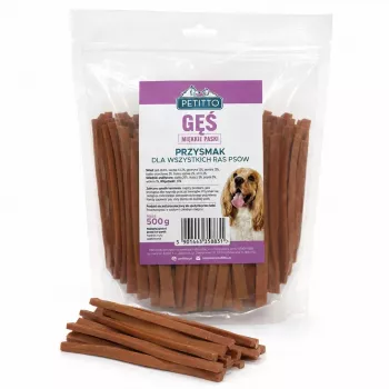 PETITTO Strisce morbide di oca snack per cani 500g