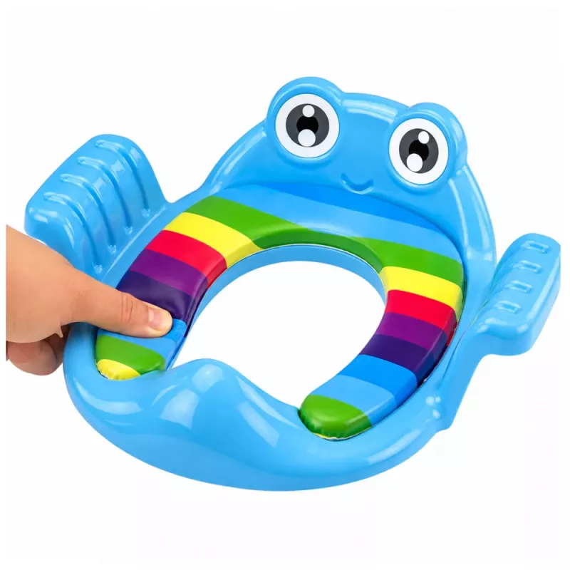 LEAN TOYS Copriwater per bambini, sedile morbido con maniglie, blu