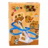 LEAN TOYS Capybara pista scivolo con gradini mobili, luce e suono - giocattolo musicale da arrampicata per bambini da 3 anni