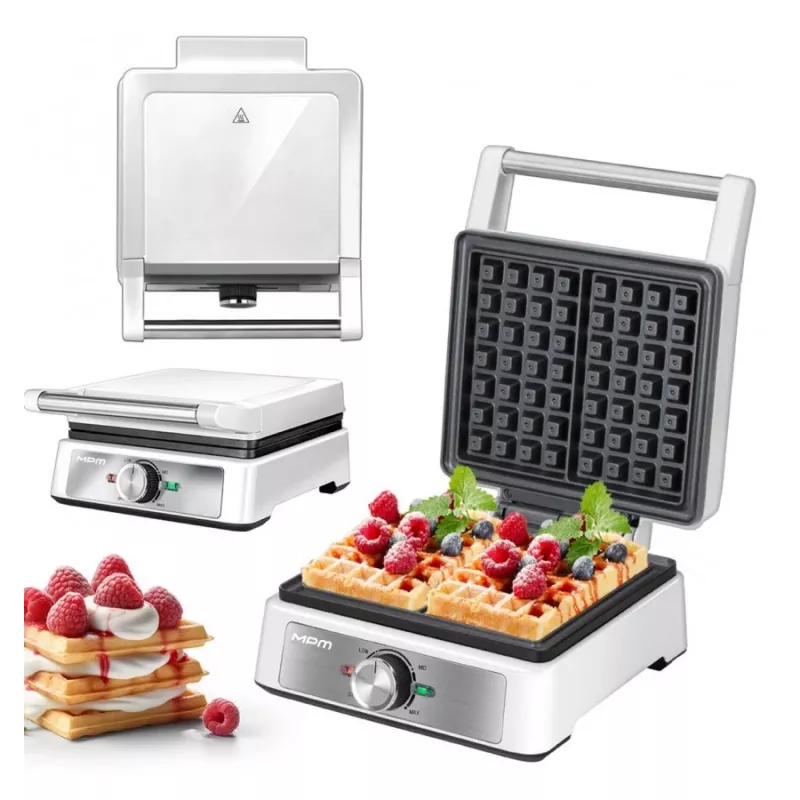 MPM MGO-41 waffle maker 1600W bianco – waffle maker belga con piastre antiaderenti