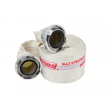AWTOOLS AW WATER HOSE KPL. FIREFIGHTER 3 x 25m 8BAR set tubo antincendio, lunghezza totale 75m, raccordi Storz-C 52mm, bianco
