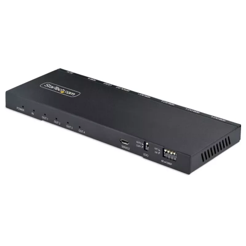 StarTech.com splitter HDMI 4 porte 4K 1x4, 4K 60Hz, HDMI 2.0, HDCP 2.2, HDR10, 18Gbps, EDID Copy, case in acciaio