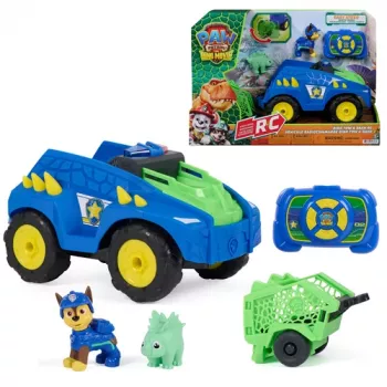 Paw Patrol: Il film dei dinosauri - Chase veicolo di soccorso RC Dino di Spin Master