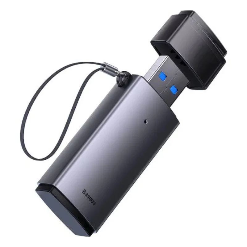 Lettore di schede SD e microSD 2-in-1 Baseus USB 3.0 – grigio