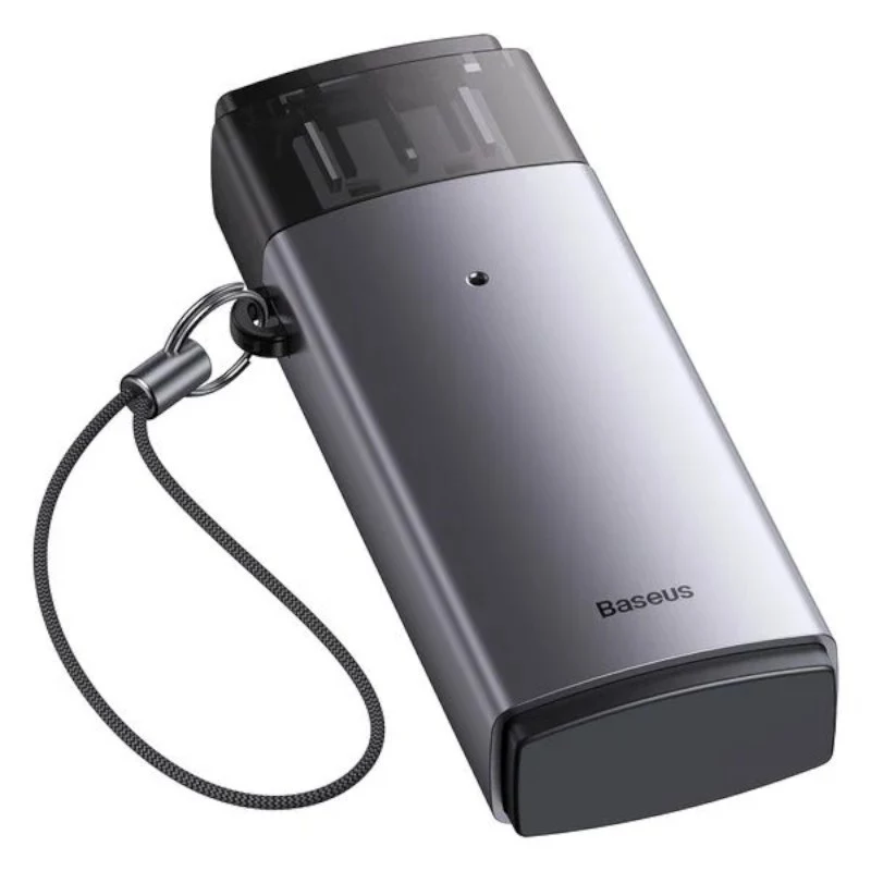 Lettore di schede SD e microSD 2-in-1 Baseus USB 3.0 – grigio
