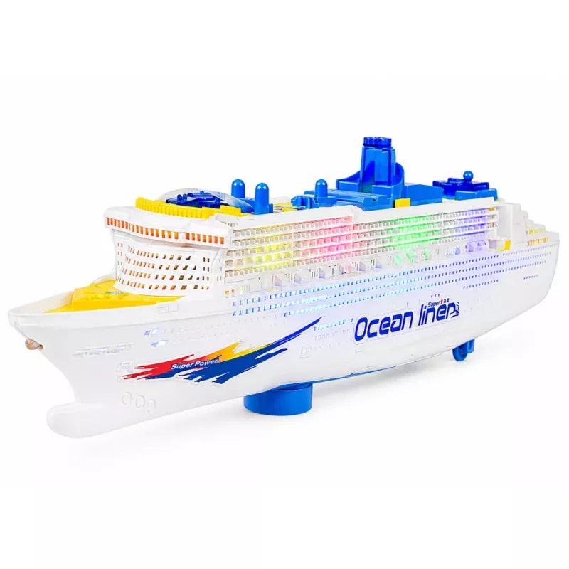 LEAN TOYS Nave da crociera passeggeri giocattolo con frizione, luci e suoni