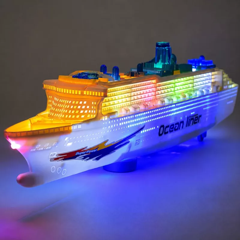 LEAN TOYS Nave da crociera passeggeri giocattolo con frizione, luci e suoni