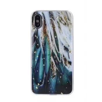 iLike Samsung Gold Glam Custodia con piuma per Galaxy A13 5G / A04S