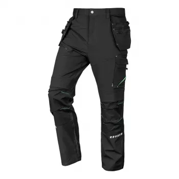 NEO TOOLS Mix&Match Pantaloni da lavoro 4-way stretch con rinforzi Cordura e tasche portautensili, nero, taglia XXXL