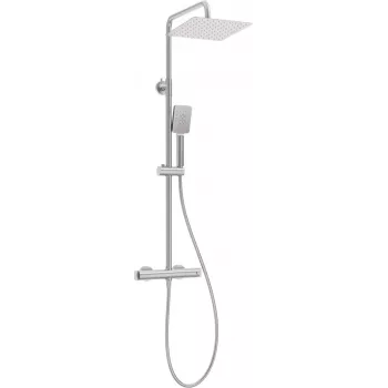 DEANTE NAC_F4HT sistema doccia a pioggia con miscelatore termostatico, cromo, soffione tondo 250 mm, doccetta 3 funzioni, flessibile 1500 mm, asta doccia regolabile
