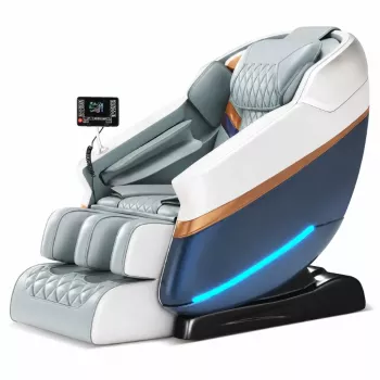 EXTRALINK Poltrona massaggiante 3D Zero Gravity bianco-blu