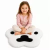 LEAN Tappeto zampa peluche pelo morbido nero e bianco 60 x 60 cm