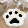 LEAN Tappeto zampa peluche pelo morbido nero e bianco 60 x 60 cm