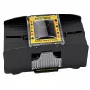 LEAN TOYS Mescolatore elettronico automatico di carte per 2 mazzi - a batteria, plastica ABS, nero