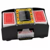 LEAN TOYS Mescolatore elettronico automatico di carte per 2 mazzi - a batteria, plastica ABS, nero