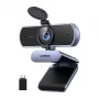 UGREEN FineCam Lite webcam 4K UHD con array di 4 microfoni, privacy shutter, campo visivo regolabile, auto-framing, HDR, USB-C, grigio