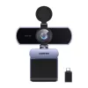 UGREEN FineCam Lite webcam 4K UHD con array di 4 microfoni, privacy shutter, campo visivo regolabile, auto-framing, HDR, USB-C, grigio