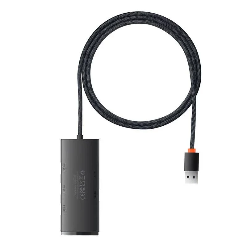 Baseus Lite Series hub USB 3.0 4 porte - 5Gbps, bus-powered, nero (WKQX030101)