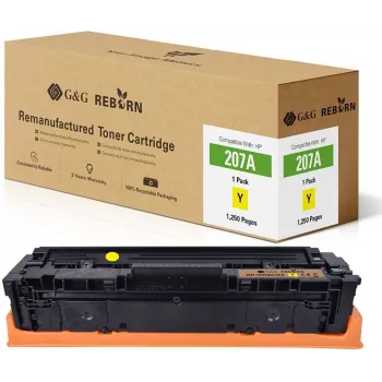 G&G Reborn cartuccia toner gialla come sostituto di HP 207A (W2212A) – 1250 pagine