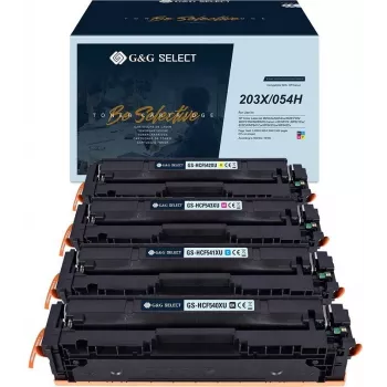 G&G confezione da 4 cartucce toner compatibili per serie HP 203X, nero ciano magenta giallo, alta resa, GS-H203X-4P