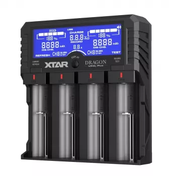XTAR VP4L Plus caricabatterie per batterie Li-ion/Ni-MH/Ni-Cd 18650