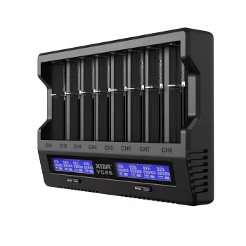 Caricabatterie XTAR VC8S USB-C SET, 3,7V/1,2V