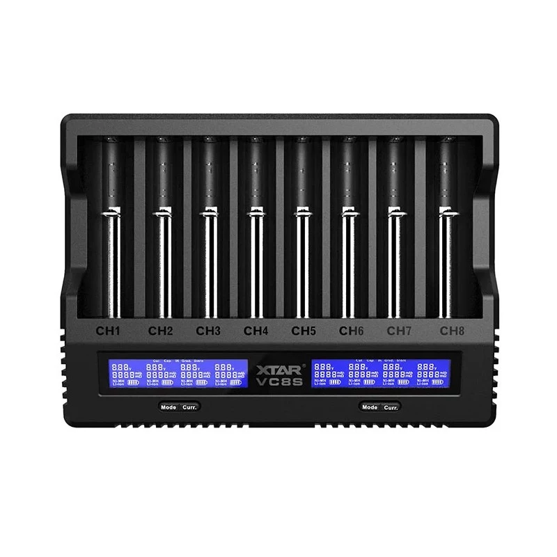 XTAR VC8S USB-C SET Caricabatterie, 3,7V/1,2V