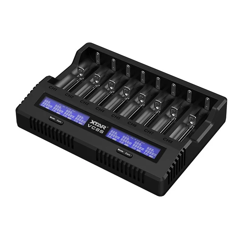 XTAR VC8S USB-C SET Caricabatterie, 3,7V/1,2V