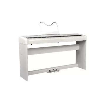Pianoforte digitale Ringway RP35 WH con supporto e unità a 3 pedali, 88 tasti Graded Hammer Action, bianco