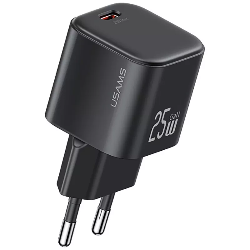 USAMS caricabatterie rapido USB-C 25W GaN - bianco
